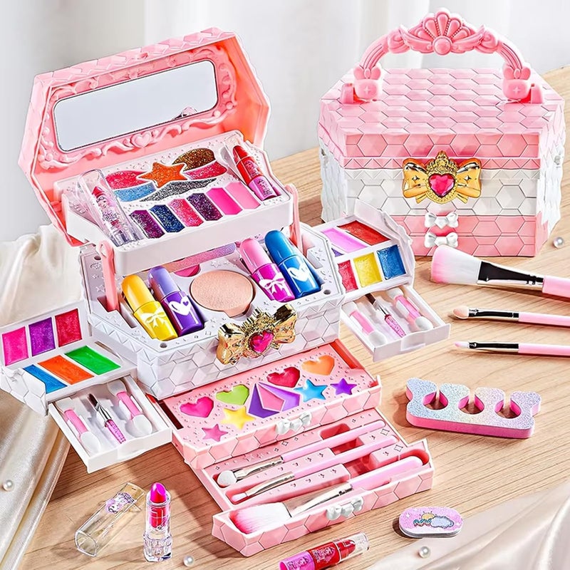 Beauenty طقم مكياج بيوينتي للأطفال للفتيات - مجموعة مكياج آمنة قابلة للغسل وغير سامة مع ملحقات - Image 5